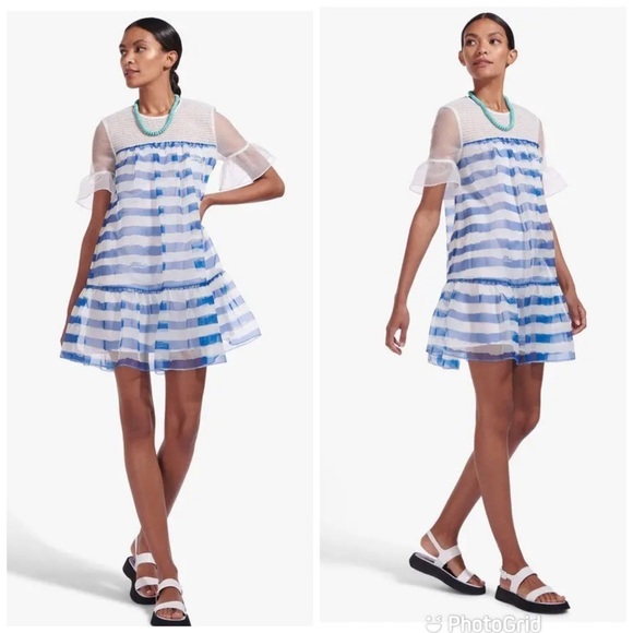 STAUD Florence Dress in Painted Stripe New with Tags! - Picture 1 of 9